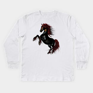 Awesome wild fantasy horse Kids Long Sleeve T-Shirt